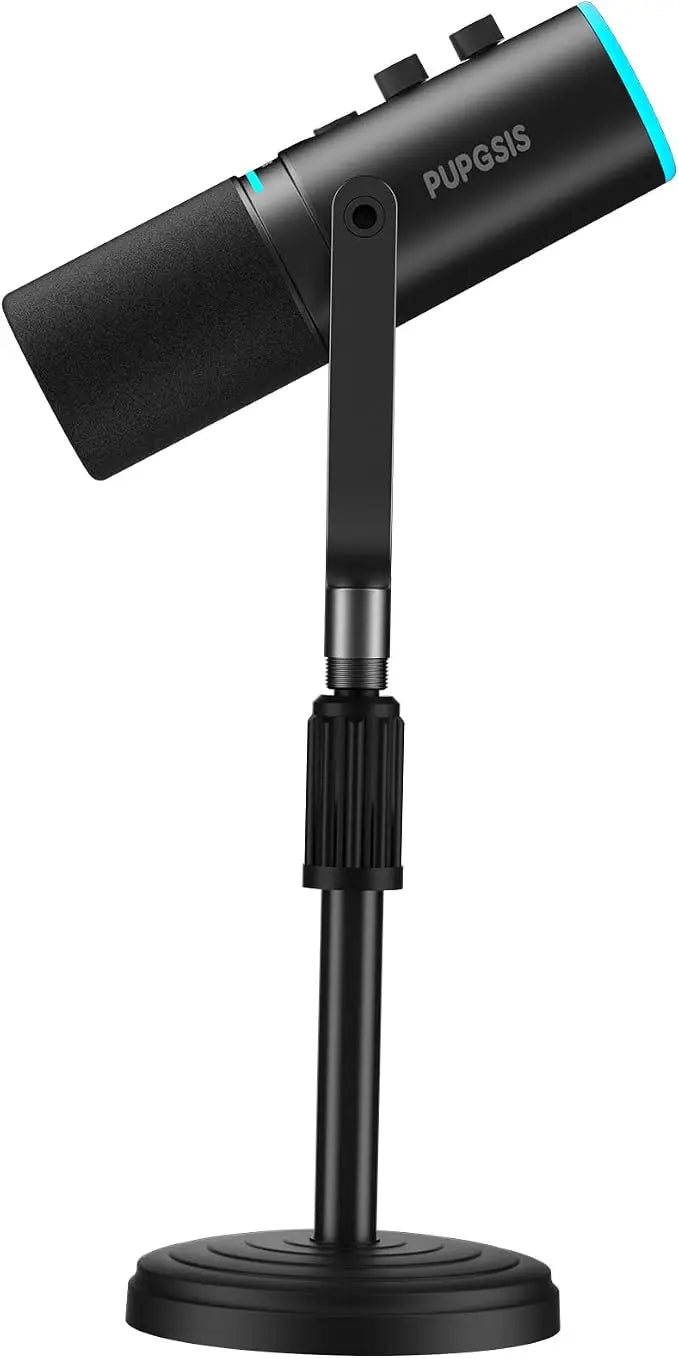 XLR/USB Gaming Microphone Kit: Dynamic PC Mic for Streaming Podcasting, Mute Button, Reverb Effects, RGB Computer Mic with Arm