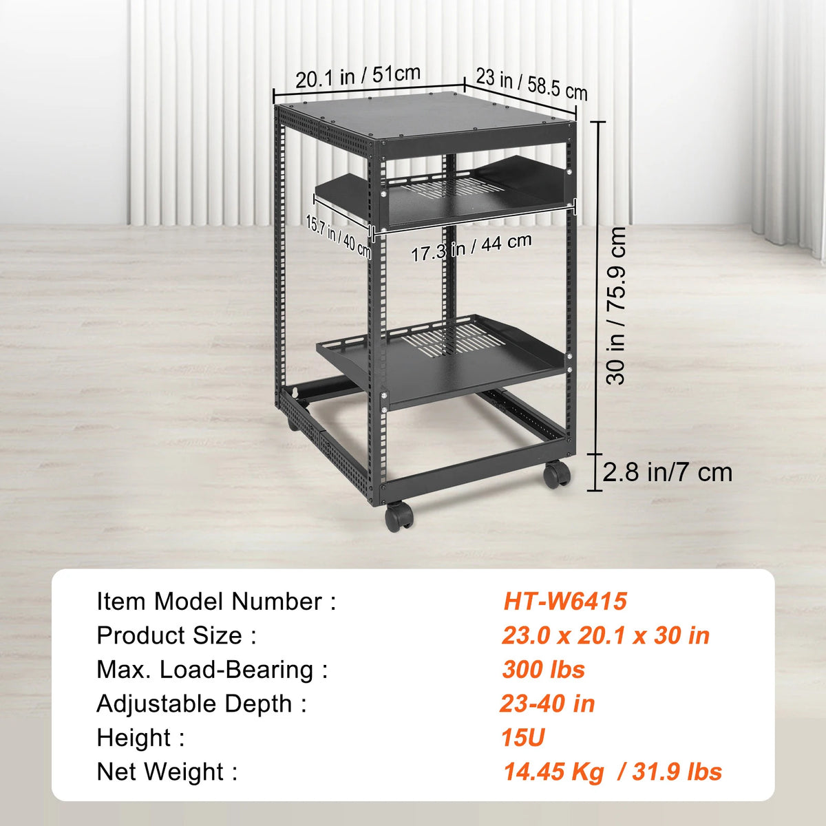 SucceBuy Open Frame Server Rack 12U/15U/20U Floor Standing or Wall Mounted with Adjustable Depth for Microdata Center Office Use