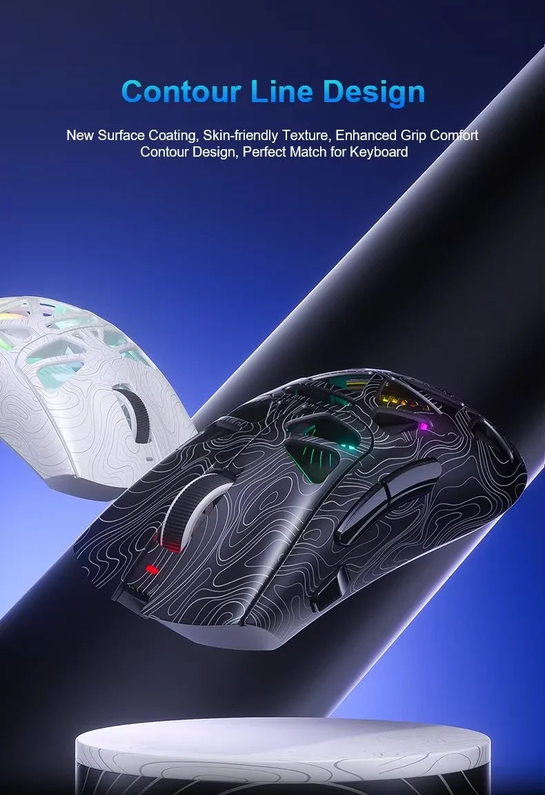 SC620 Wireless Gaming Mouse, 3-Mode Connection 2.4GHz/USB-C/Bluetooth 5.3, 12000 DPI, Programmable Macros,RGB,Quick Fire Button