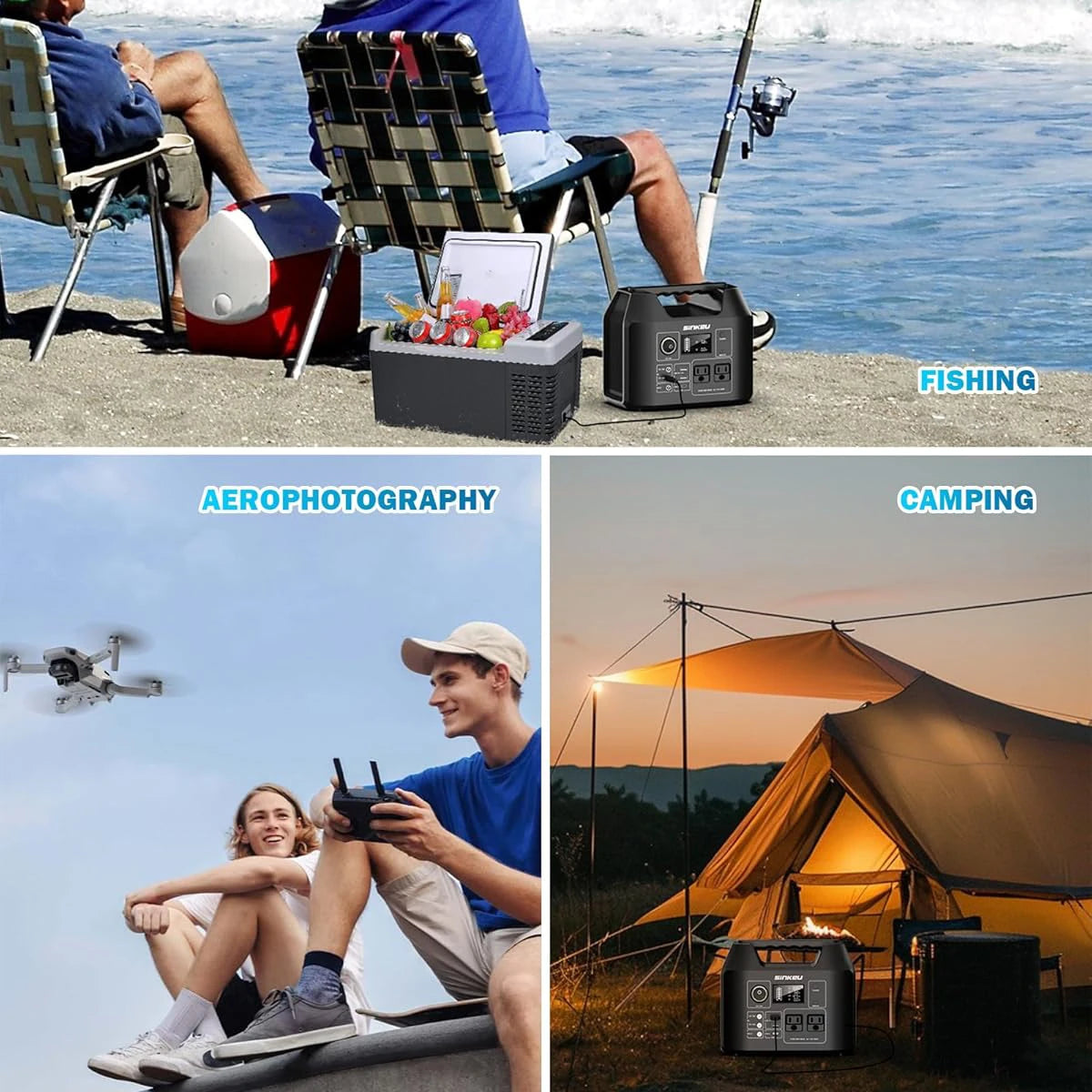 Portable Power Station 300W Solar Generator 256Wh 80000mAh Power Bank AC/DC/USB/USB C LiFePO4 Battery Pack For Camping CPAP