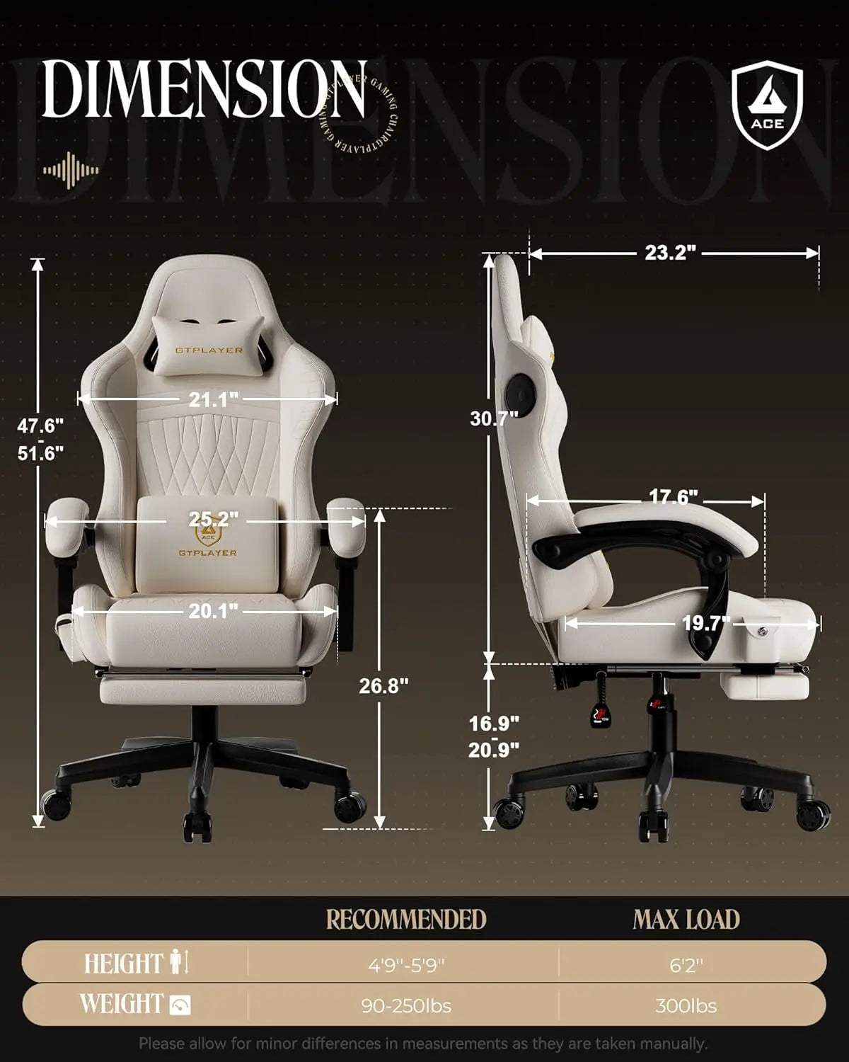 GTPLAYER Gaming Chair for Adults, Ergonomic Computer Game Chairs with Speakers, Footrest & Linkage Armrest, Reclining High Back Silla Gamer for Home Office