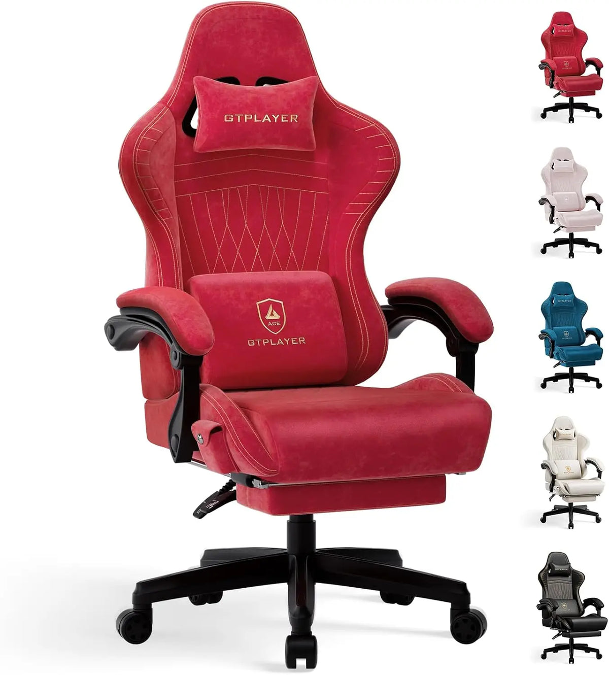 GTPLAYER Gaming Chair for Adults, Ergonomic Computer Game Chairs with Speakers, Footrest & Linkage Armrest, Reclining High Back Silla Gamer for Home Office