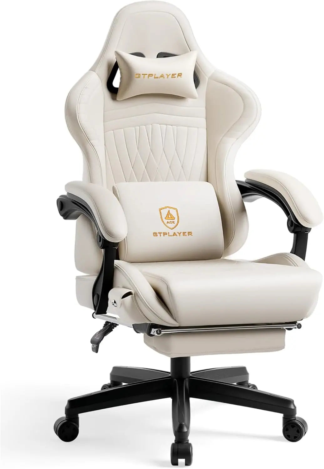 GTPLAYER Gaming Chair for Adults, Ergonomic Computer Game Chairs with Speakers, Footrest & Linkage Armrest, Reclining High Back Silla Gamer for Home Office