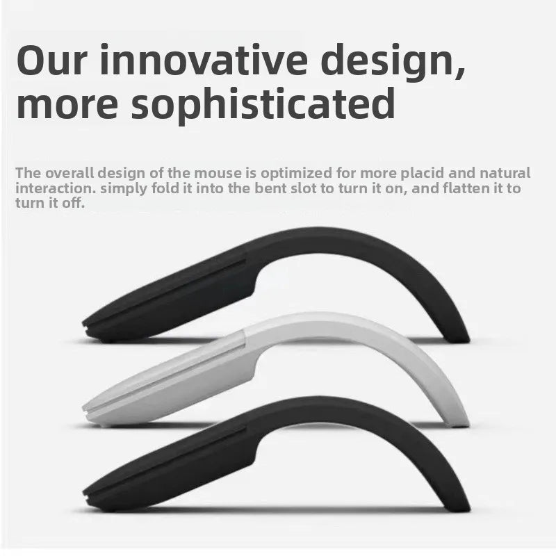 Wireless 2.4G/Bluetooth Mouse Arc Touch Folding Design Mause 1200 DPI Foldable Computer Portable Mice For Microsoft PC Laptop