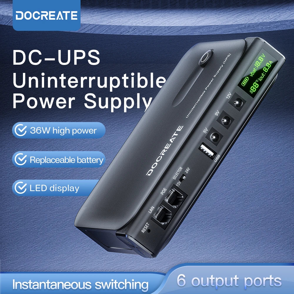 Hot Selling 36W DC UPS Backup Power Supply For Router CCTV Modem 5V/9V/12V Output NO Battery EU/US Plug Uninterrupted Switching