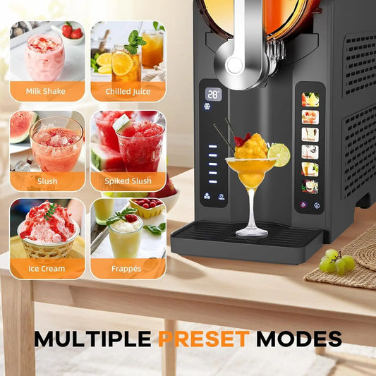 New Slushie Machine for Home No Ice Needed, Frozen Drink Maker with LED Display & 6 Pre-Set Programs, Self-Cleaning Function 88 oz Large Capacity for Frozen Margaritas,Frappés,Ice Cream,