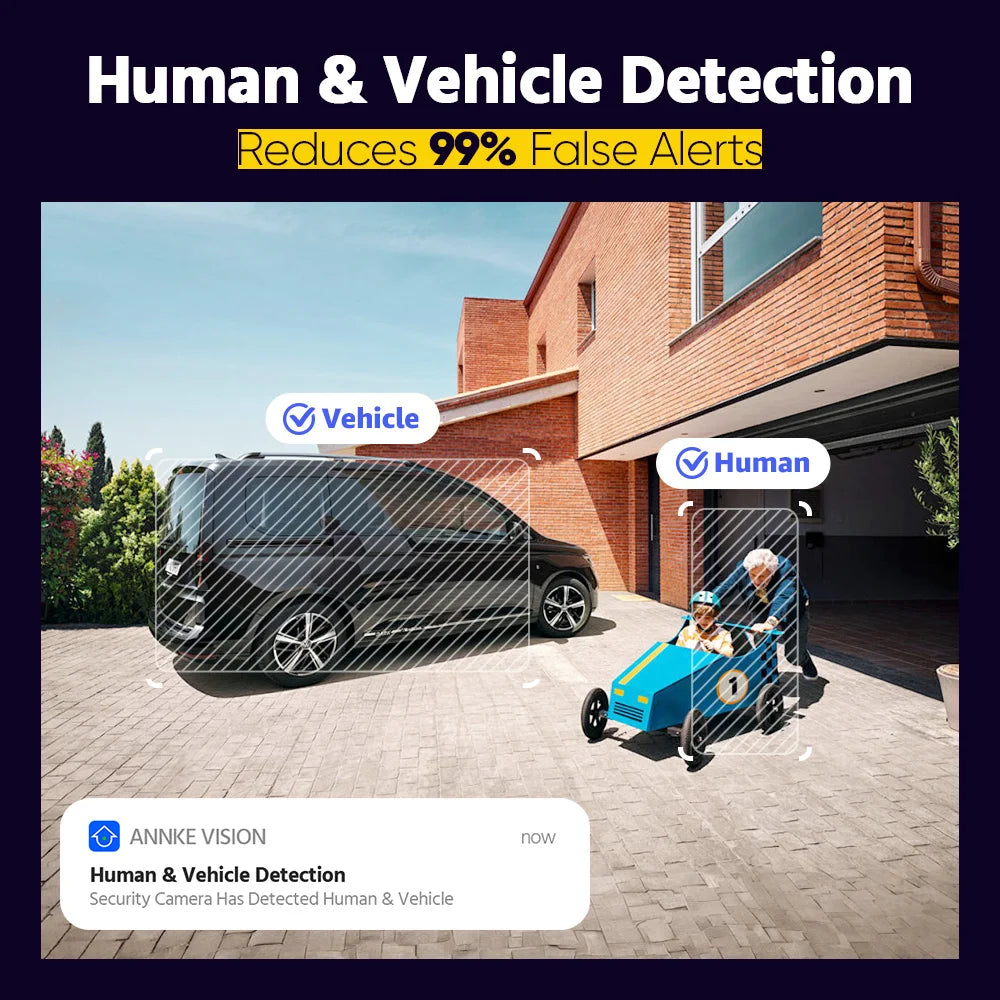 ANNKE H.265+ 4K Ultra HD IP Camera 4X Optical Zoom Bullet CCTV Home 8MP Night Vision Security Camera 2.8mm POE Camera Outdoor 4K