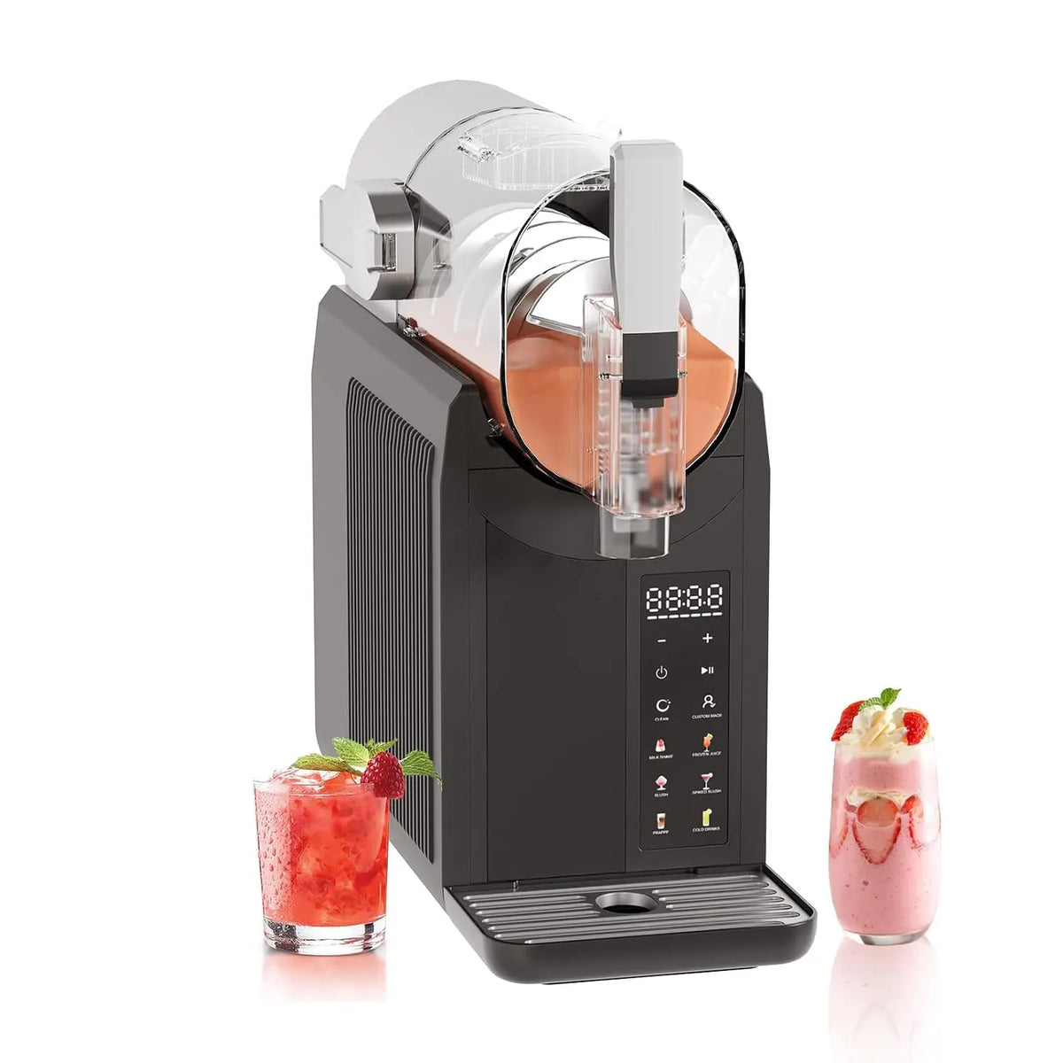 Tacleekii No Ice Need Slushie Machine for Home, 6 Presets Programs LED Display One Click Slushy Maker MAX 68oz Large Capacity, Auto Clean, Frozen Drink, Margaritas, Frappes Machine for Home Party