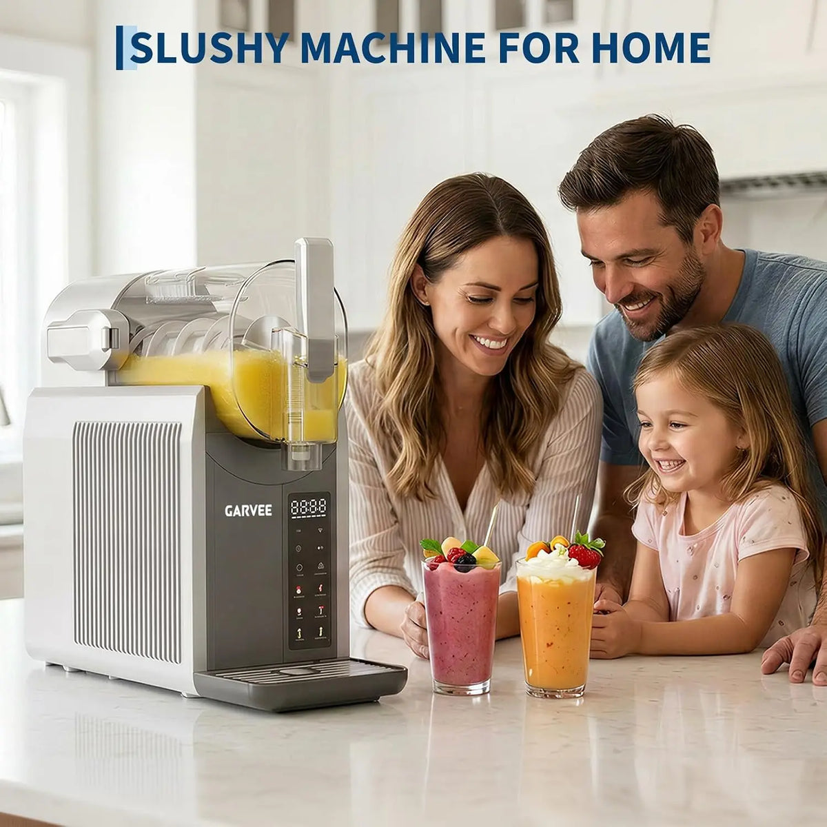 TWISTER.CK No Ice Needed Slushie Machine for Home – 68oz Large Capacity, LED Display with 6 Preset Modes, One-Click Operation, Auto-Clean, Frozen Drink Maker for Margaritas, Frappes & Smoothies, Ideal for Home Parties