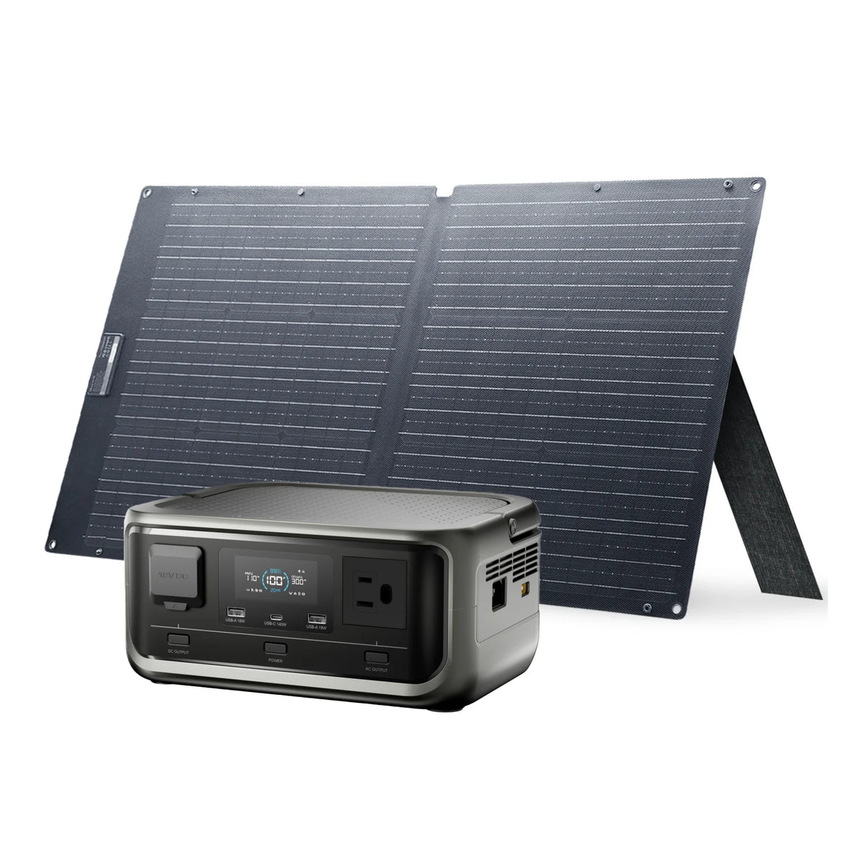 ALLPOWERS VOLIX P300 Portable Power Station 256Wh LiFePO4 Battery with 100W Monocrystalline Solar Panel for Outdoor Camping RV