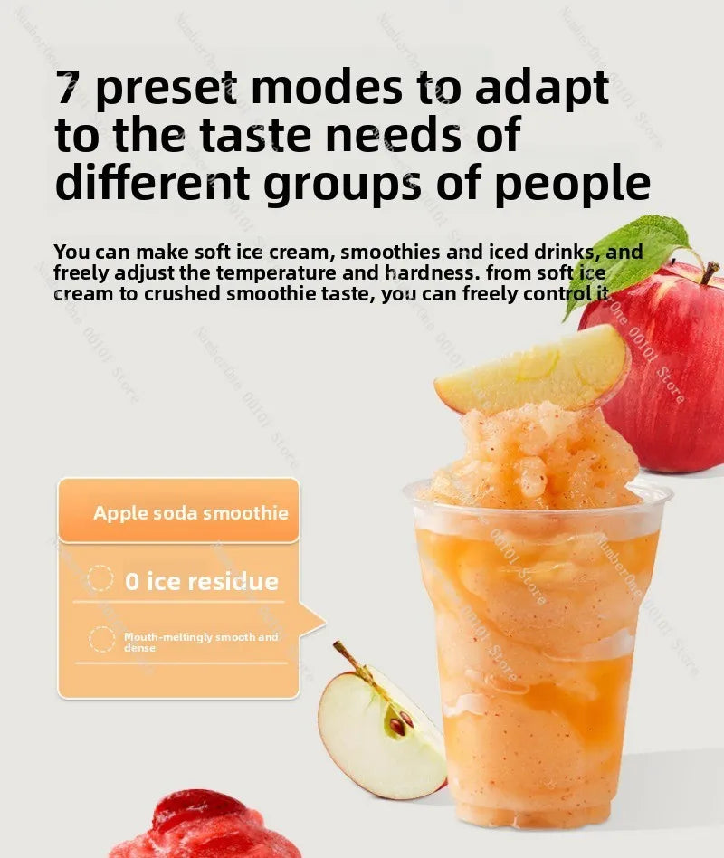 Fully Automatic Frozen Drink Machine, 1.8L Slushie Ice Cream Maker for Home Commercial Use, Milkshake Smoothie Blender