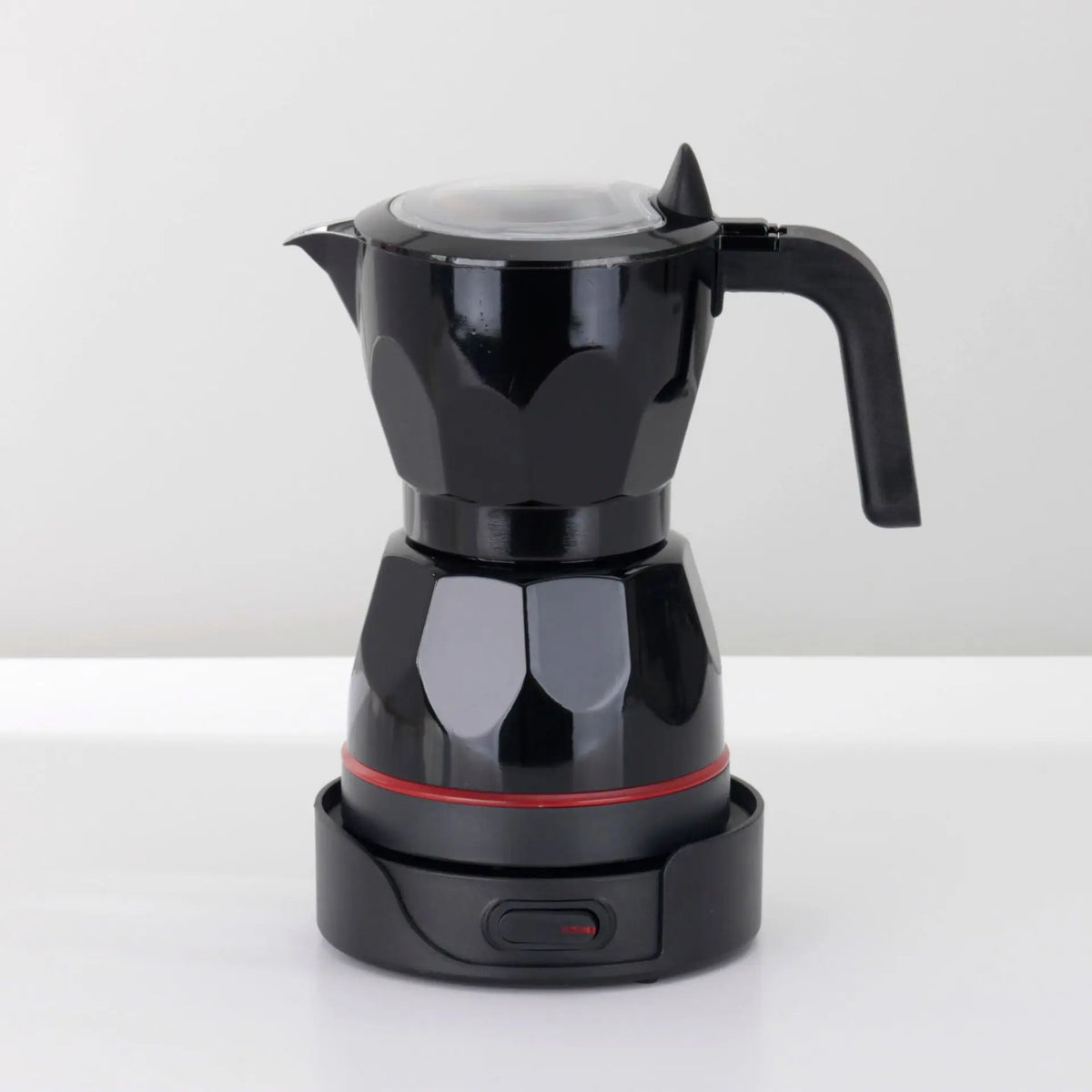 110V/220V Electric Coffee Maker Portable 150ml 3 Cups Aluminum Mocha Pot Electric Italian Coffee Maker Percolator for Home Red