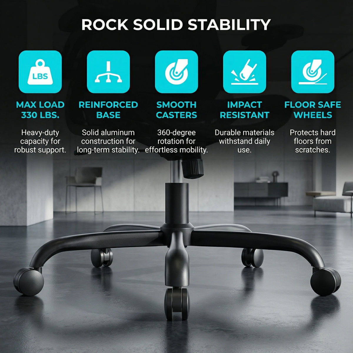 Ergonomic Mesh Office Chair with Adjustable Lumbar Support | 3D Flip-Up Armrests, 2D Headrest, Breathable Mesh Back, Reclining Function, Smooth-Rolling Casters, Height Adjustment