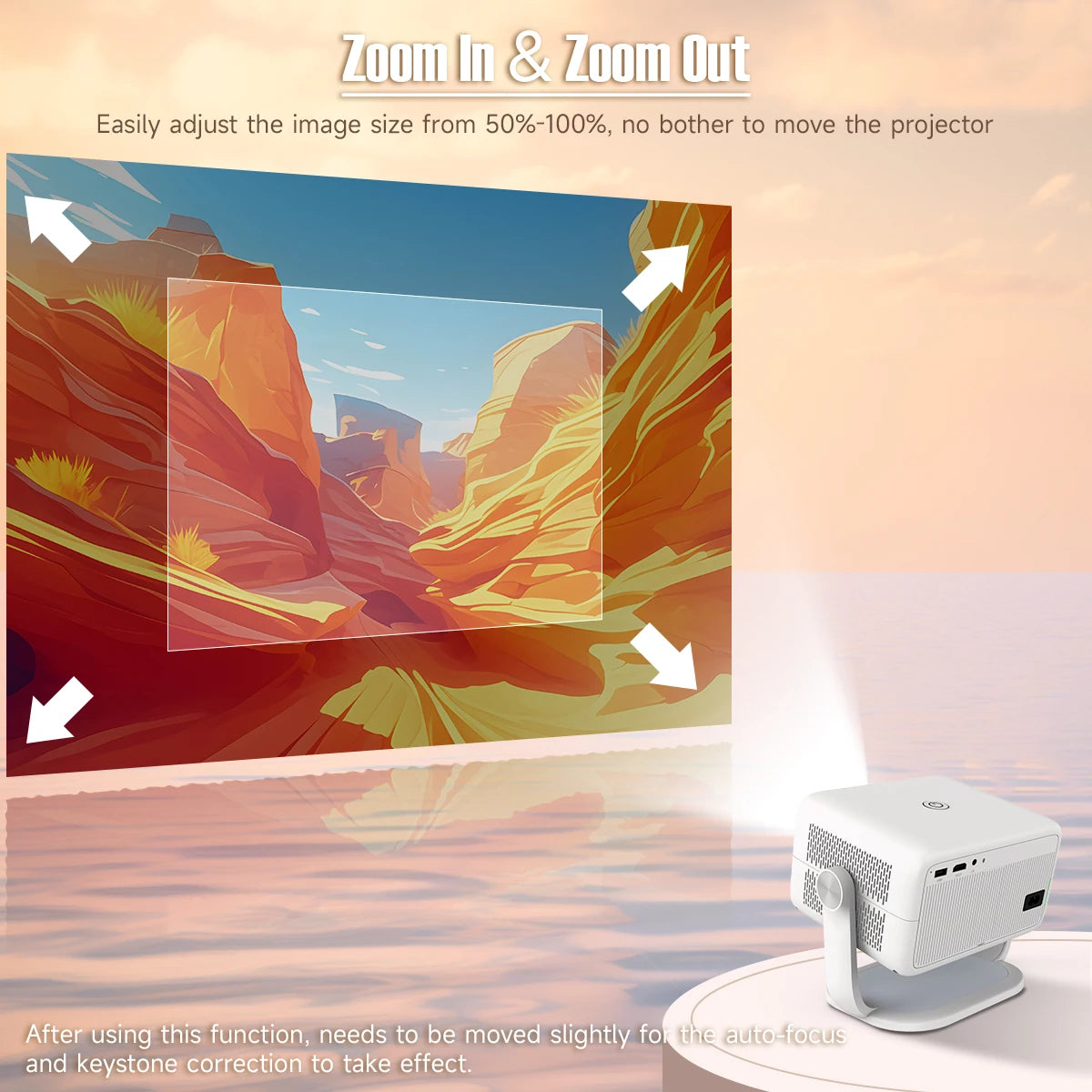 Magcubic Native 1080P 650ANSI 8K Android 14 L018 360° Projector With Auto Keystone Focus Air Mouse Wifi6 BT5.4 Portable Outdoor