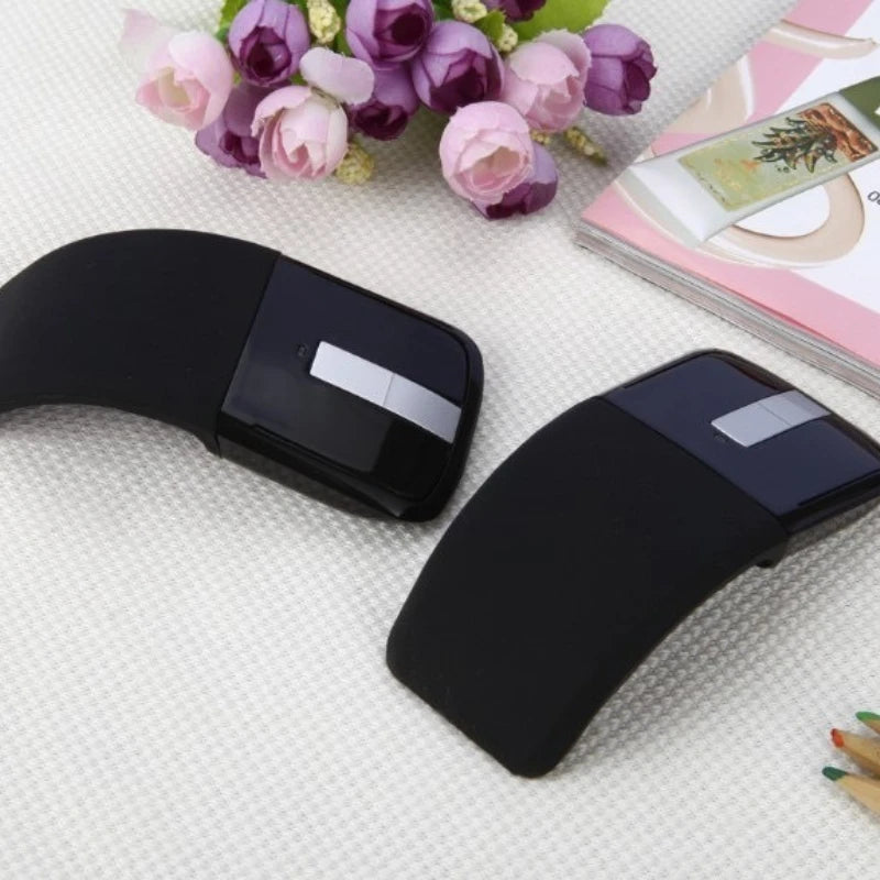 Wireless 2.4G/Bluetooth Mouse Arc Touch Folding Design Mause 1200 DPI Foldable Computer Portable Mice For Microsoft PC Laptop