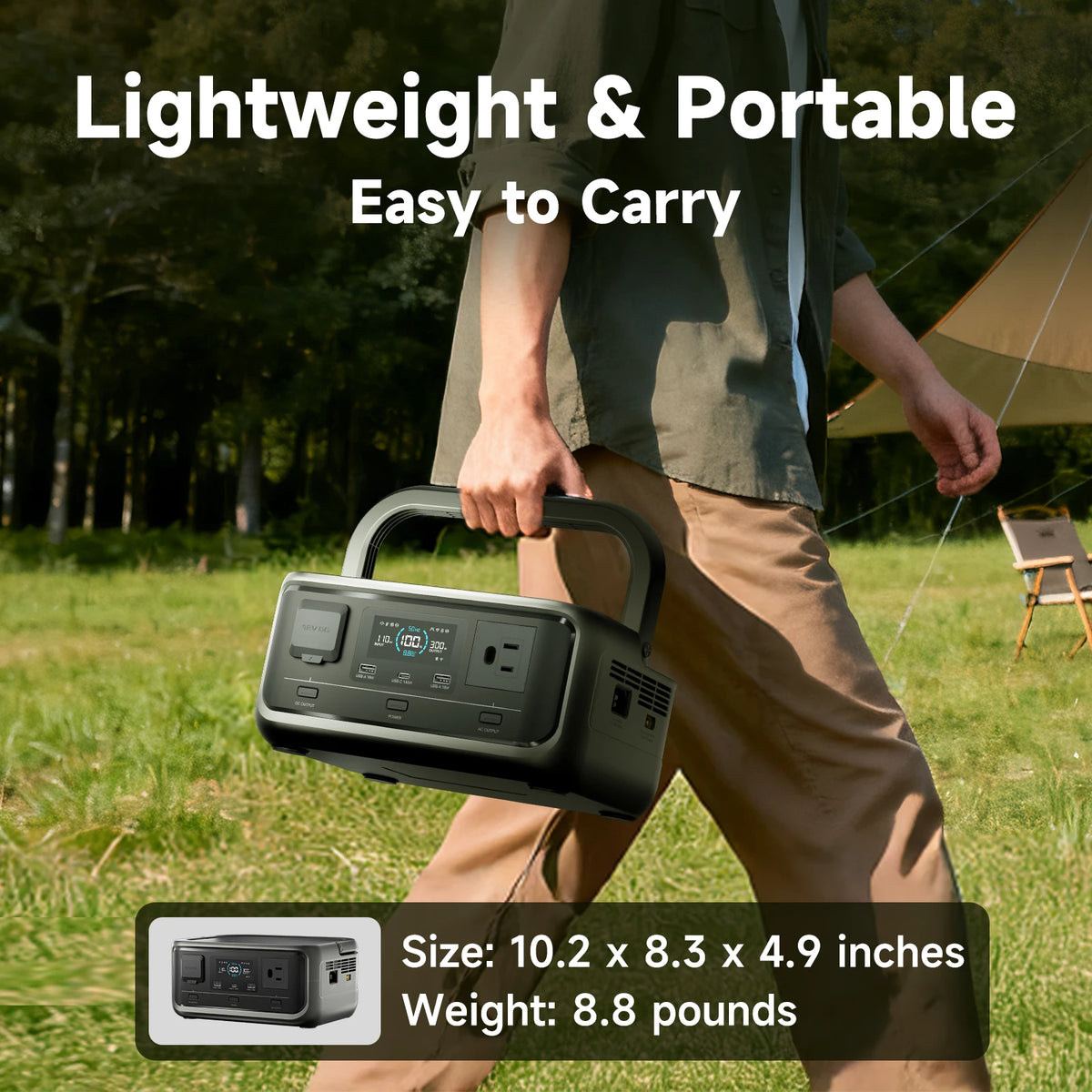 ALLPOWERS VOLIX P300 Portable Power Station 256Wh LiFePO4 Battery with 100W Monocrystalline Solar Panel for Outdoor Camping RV