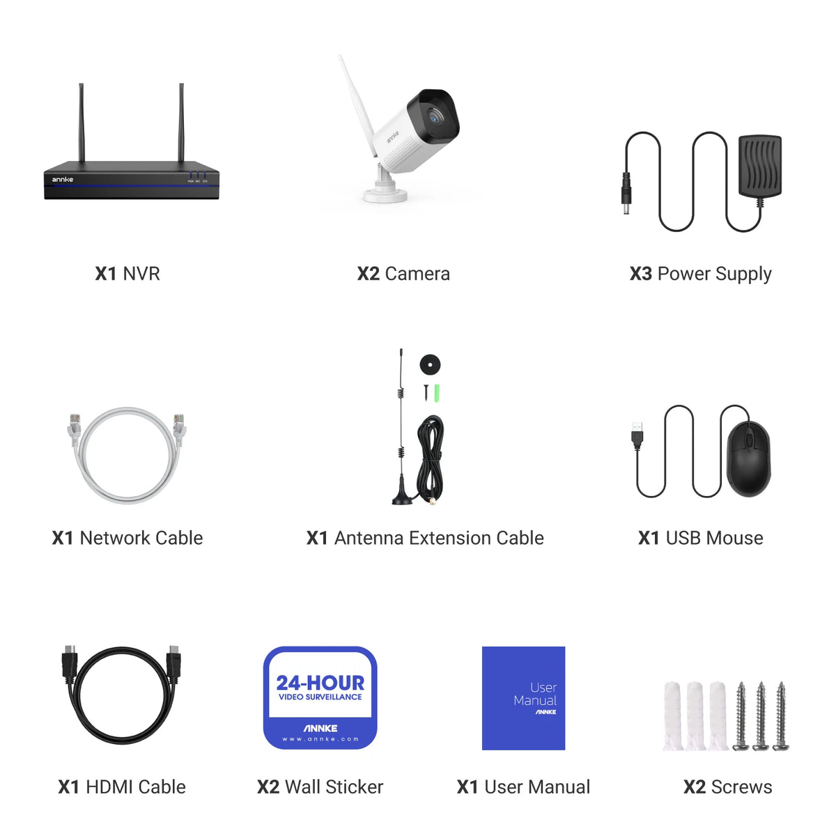 Annke 8MP Wireless CCTV System 16CH NVR Video Surveillance Kit Two Way Audio poe camera 2/4/6 PCS 4K Wifi security camera