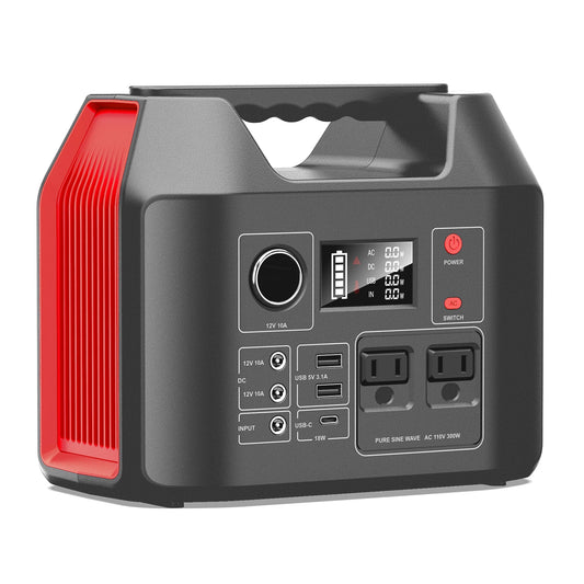 Portable Power Station 300W Solar Generator 256Wh 80000mAh Power Bank AC/DC/USB/USB C LiFePO4 Battery Pack For Camping CPAP