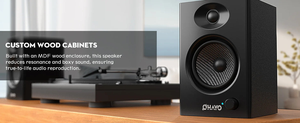 OHAYO 60W Computer Speakers for Music Gaming, Active Bluetooth 5.3, Stereo 2.0 Speakers for Desktop PC or Laptop, Aux RCA Input