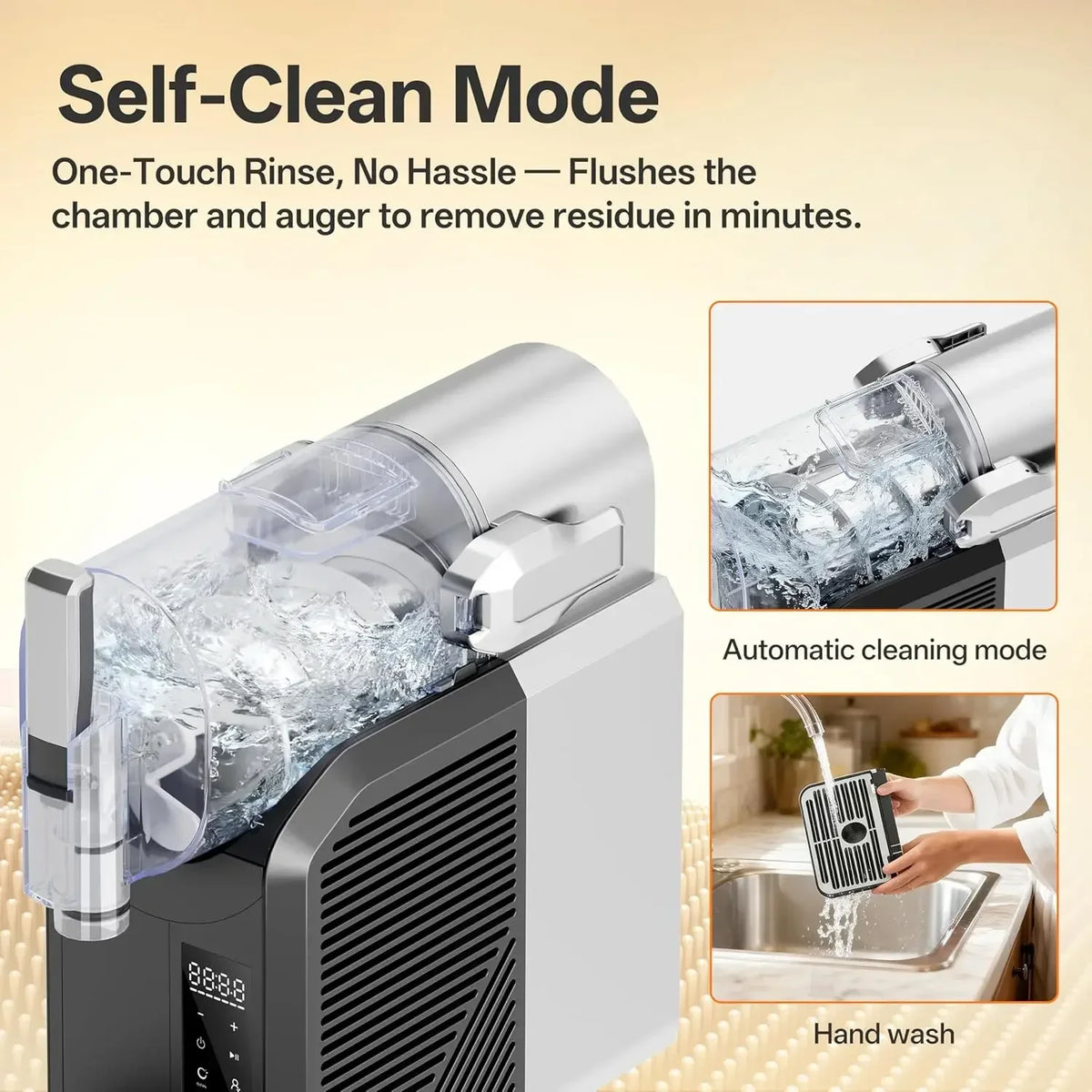 Slushie Machine, 2L/68oz Slushy Machine for Home & Party, 6 Presets Frozen Drink Maker with Self‑Cleaning & LED Display, No Ice