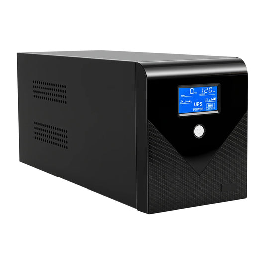 1200VA 720W Backup UPS Power 1Supply Battery Backup Power 120V with 4 Outlets and LCD Display  for Home and Office
