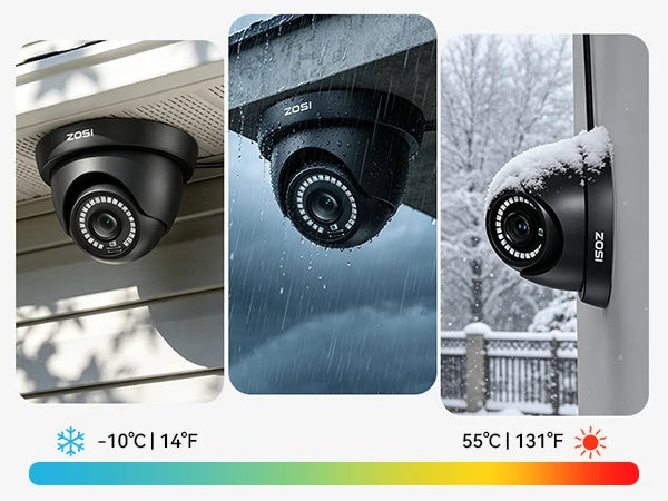 ZOSI 1080p HD Video Surveillance System 8-Channel H.265+ DVR with 2MP Security Dome Cameras Indoor/Outdoor 80ft Night Vision 24/7 Recording CCTV Kit