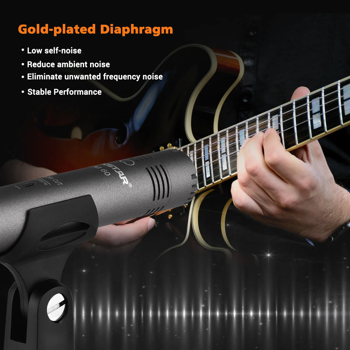TAKSTAR CM-60 Professional Condenser Microphone XLR Cardioid Mic 48V Phantom Power Supply for Studio Recording Broadcasting Mic