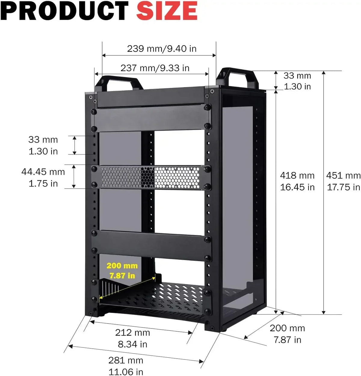 8U Server Cabinet, 10 inch Server Rack for Network, Servers, Audio, and Video Equipment, DeskPi RackMate T1 Rackmount, 7.87 inch