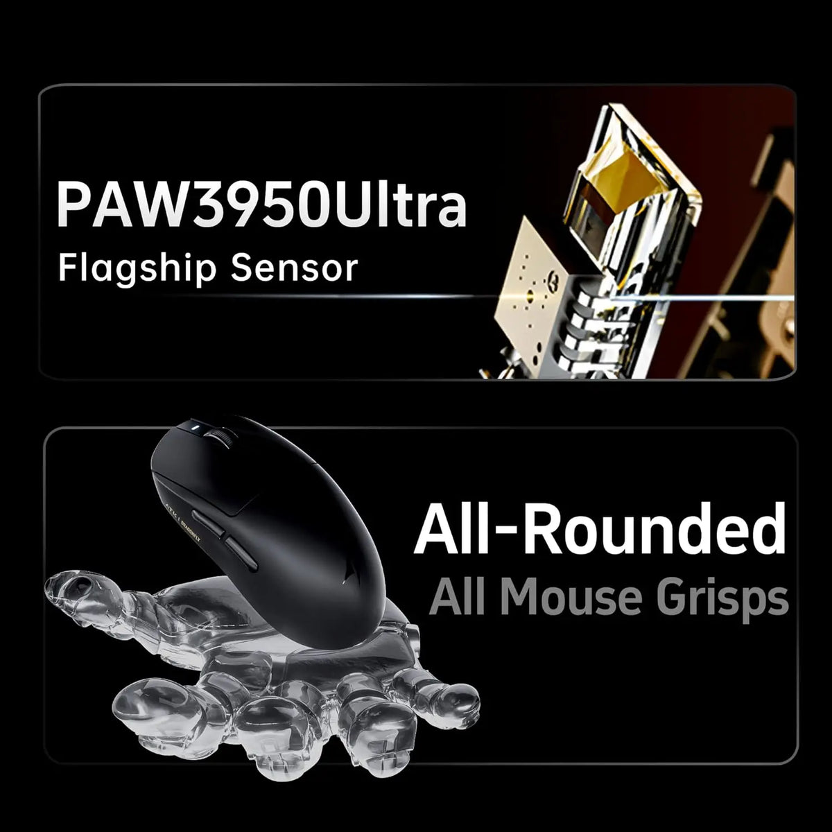ATK Dragonfly A9 Pro Max Wireless Gaming Mouse PAW3395 Ultra Sensor 57g Lightweight 8K Polling Tri-Mode 2.4G/Bluetooth/Wired