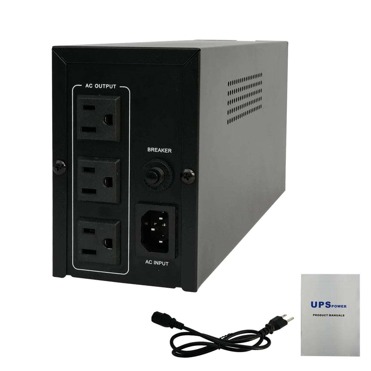 500VA 300W UPS Power Supply 120V Battery Backup Surge Protection with 3 Outlets for Home and Office Computer Anti Power Outage