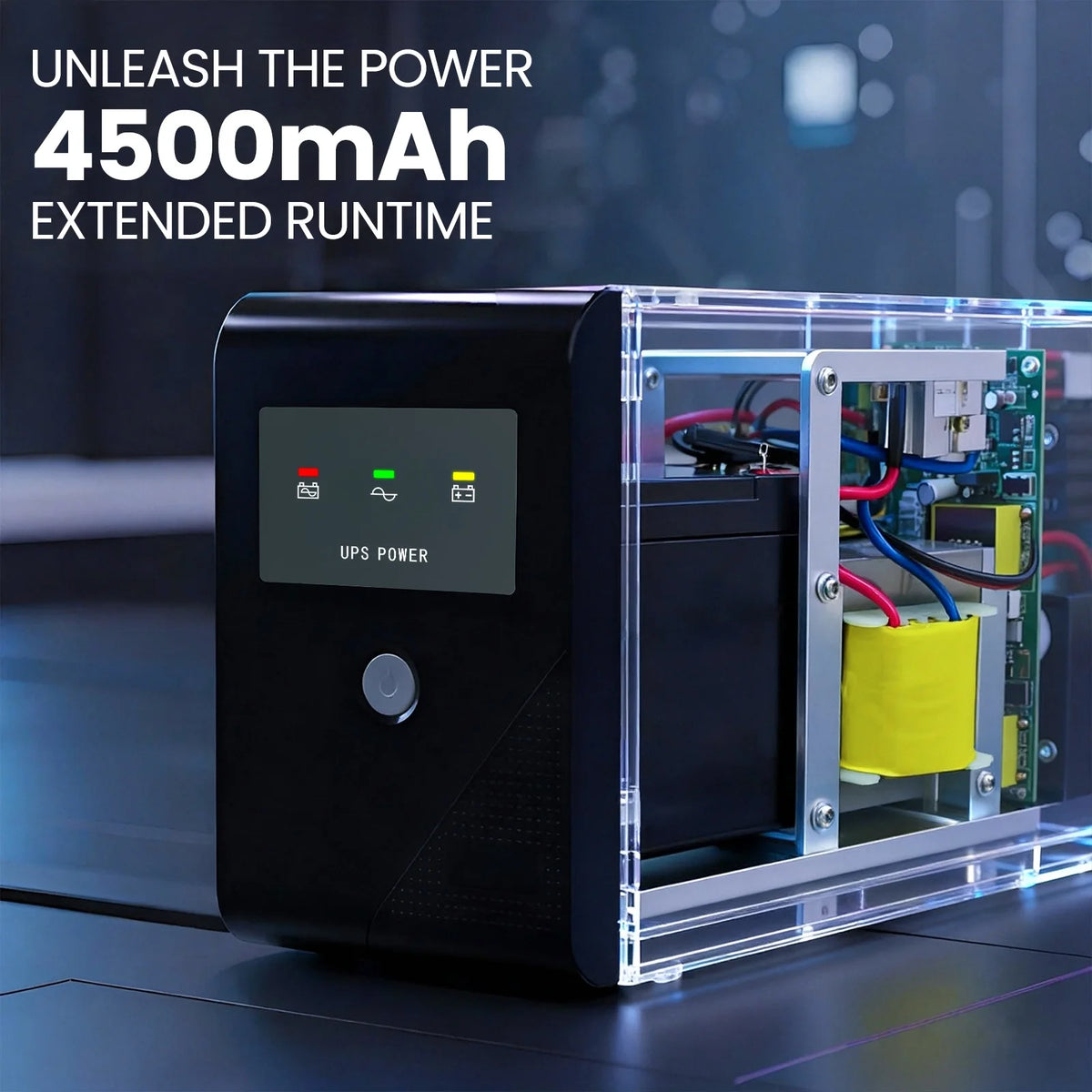 500VA 300W 120V Backup UPS Power Supply Battery Backup Power Outage Protection Sine Wave with 3 Outlets for Home and Office