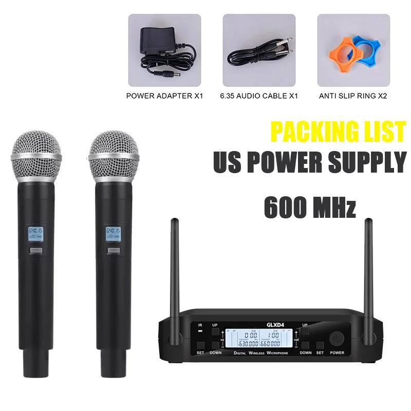 CNRV GLXD4 B58A Professional Wireless Microphone UHF System Handheld Mic, Suitable for Stage Speeches, Wedding Performances,