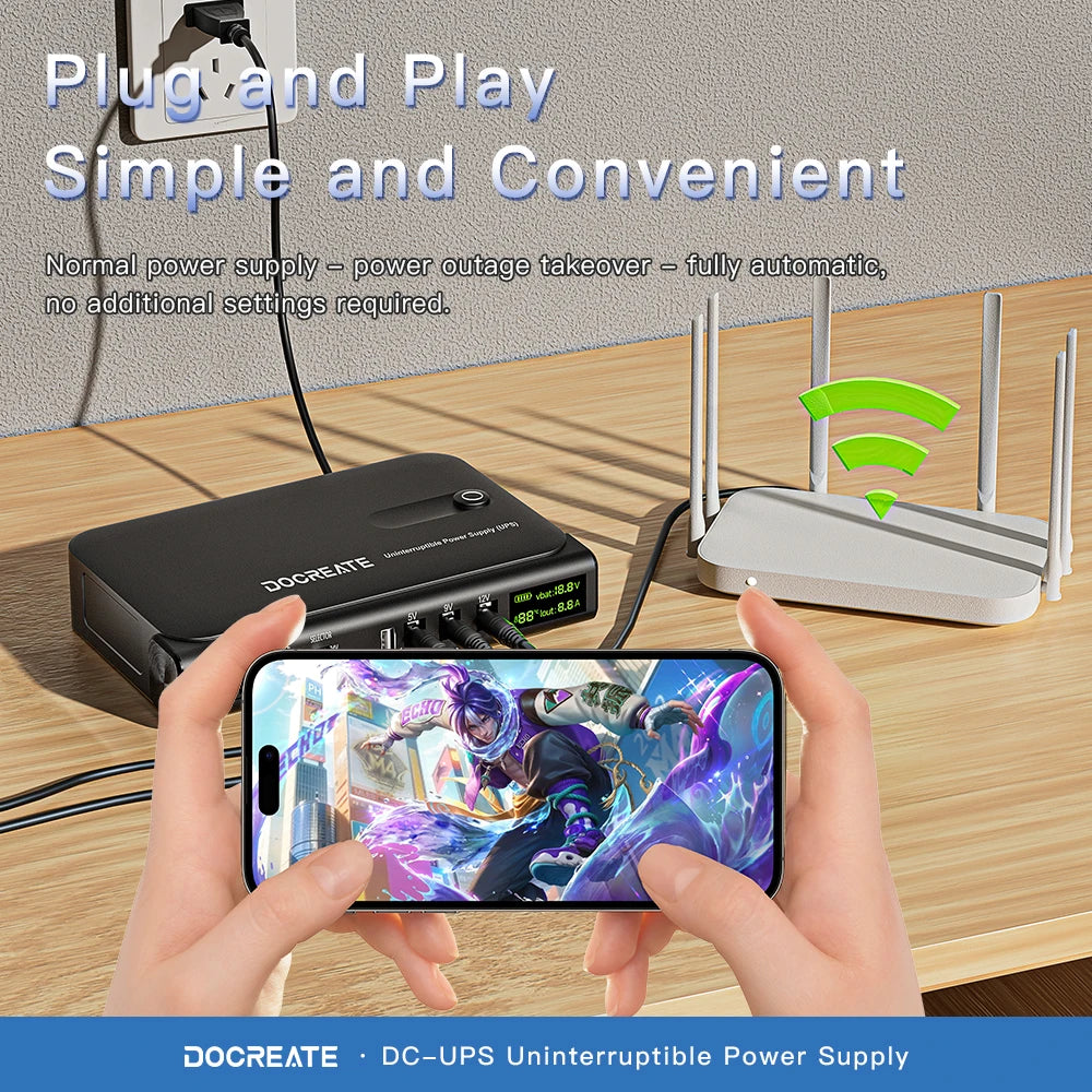 Hot Selling 36W DC UPS Backup Power Supply For Router CCTV Modem 5V/9V/12V Output NO Battery EU/US Plug Uninterrupted Switching