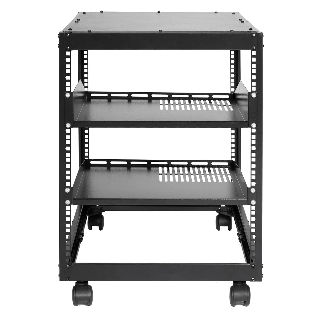 SucceBuy Open Frame Server Rack 12U/15U/20U Floor Standing or Wall Mounted with Adjustable Depth for Microdata Center Office Use