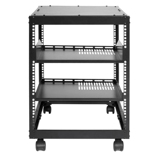 SucceBuy Open Frame Server Rack 12U/15U/20U Floor Standing or Wall Mounted with Adjustable Depth for Microdata Center Office Use