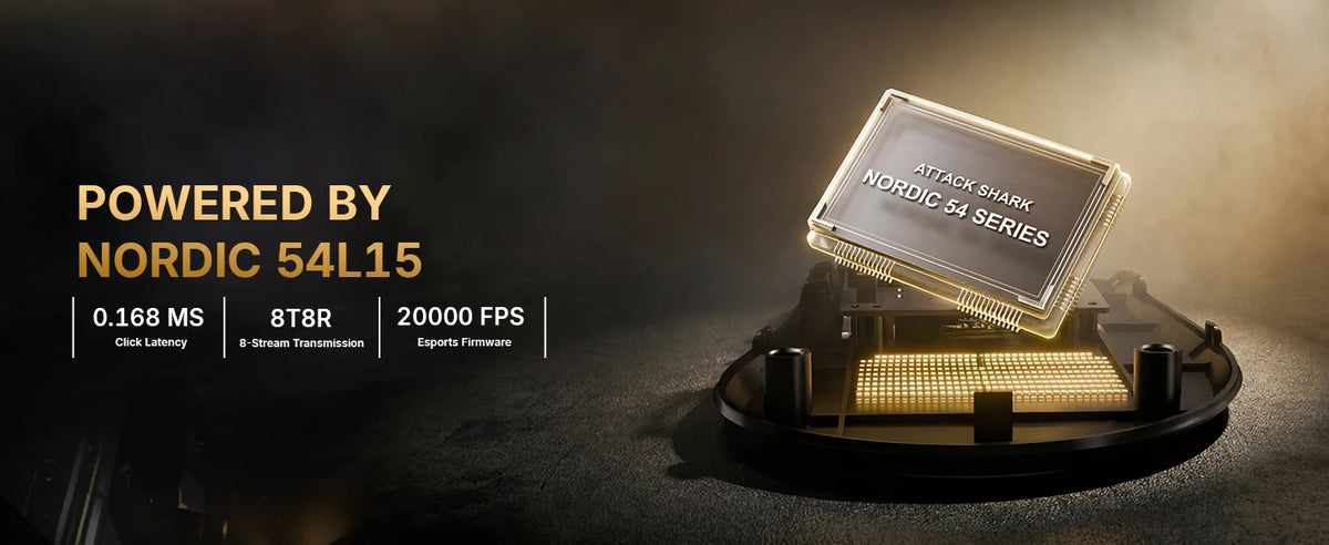 ATTACK SHARK V8 Ultra-Light Ergonomic Wireless Gaming Mouse, Nordic 54L15MCU, PAW3950MAX Sensor, 42000 DPI, Tri Mode Connection
