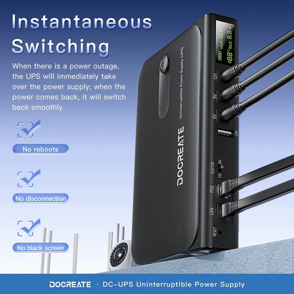 Hot Selling 36W DC UPS Backup Power Supply For Router CCTV Modem 5V/9V/12V Output NO Battery EU/US Plug Uninterrupted Switching