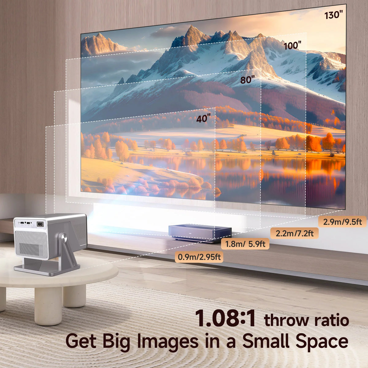 Magcubic Home Outdoor Projector 8K X7 AI Smart Projector with Android 14 UHD 1080P 1000ANSI Auto Focus Keystone