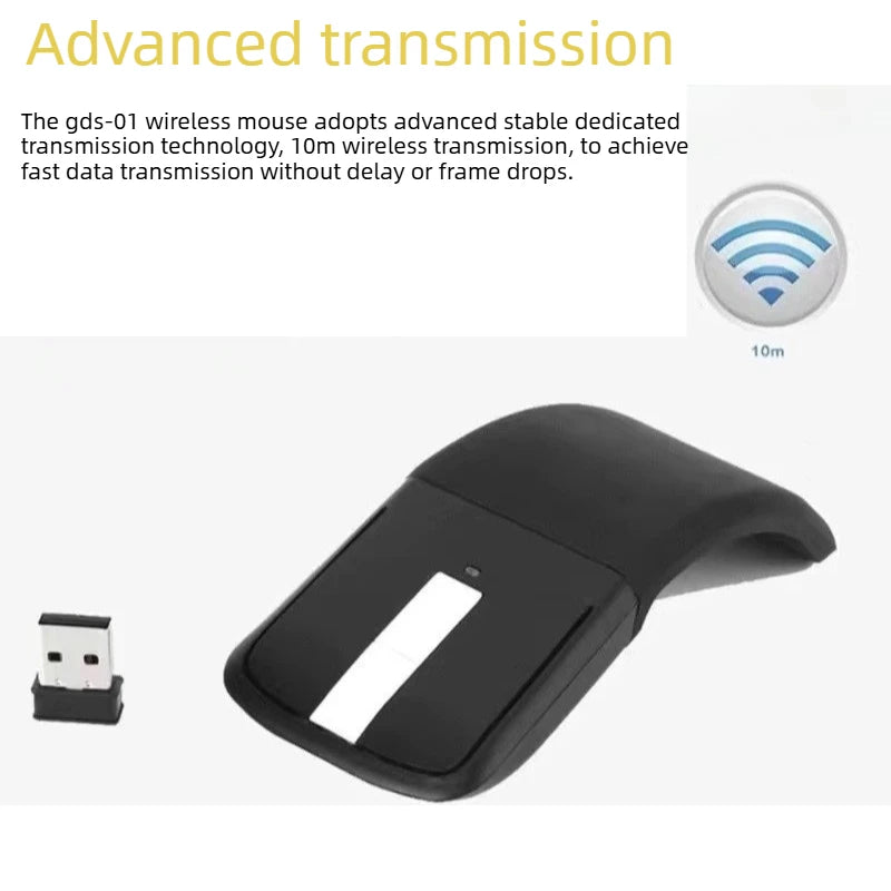 Wireless 2.4G/Bluetooth Mouse Arc Touch Folding Design Mause 1200 DPI Foldable Computer Portable Mice For Microsoft PC Laptop